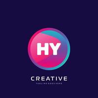 HY initial logo With Colorful template vector. vector