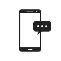 Phone Message Chat Display Vector Icon Illustration