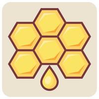 Filled color outline icon for honey dipper. vector