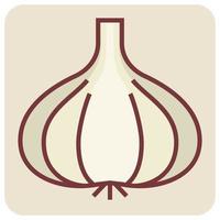 Filled color outline icon for garlic. vector