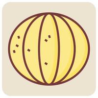 Filled color outline icon for pumpkin. vector