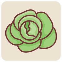 Filled color outline icon for cabbage salad. vector