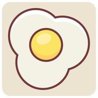 Filled color outline icon for omelet egg. vector