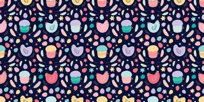 blue Easter seamless pattern background vector