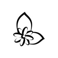 Linear flower in doodle style vector