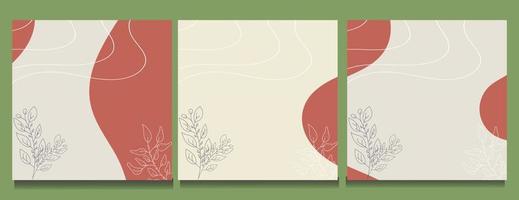 social media post background template, botanical background with soft colors. vector