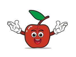 cute cherry cartoon character, mascot vector illustration