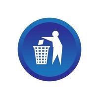 trash can icon button vector