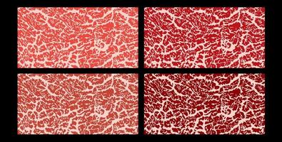 Vector meat background or pattern collection. Beef, pork and lamb meat textures Vector illustration