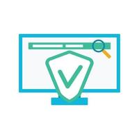 Safe searching, virtual private network icon, service for surfing protected. Vector illustration. Data secure, safety pc information, online protect concept, personal secured, didgital antivirus