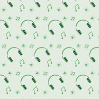 Seamless pattern with headphone and musical notes. Illustration of music pattern seamless, background with headphones and sound symbols design, doodle wallpaper vector