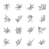 Pack of Spider Silk Hand Drawn Vectors