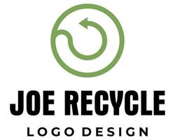J letter monogram recycling logo design. vector