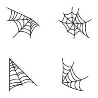conjunto de araña telaraña mano dibujado vectores