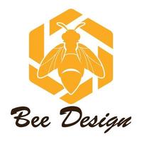 icono de diseño de ilustraciones de logotipo de abeja vector