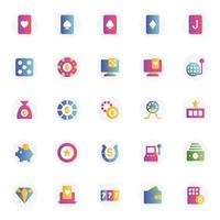 Gradient icons for Gambling. vector