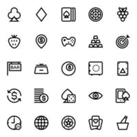 Outline icons for Gambling. vector