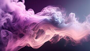 , Flowing light pink, viva magenta smoke with splashes. Soft fluid banner, spring female mood, 3D effect, modern macro realistic abstract background illustration, ink in water effect. photo