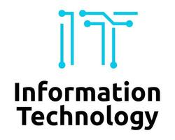 IT letter monogram tech information logo design. vector