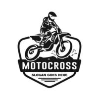 Motocross logo template design vector