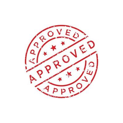 Approved stamp design vector