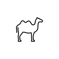 Camel line icon isolated on white background vector