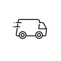 Car delivery line icon isolated on white background vector