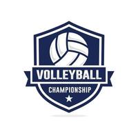 Volleyball championship logo design vector