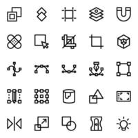 Outline icons for Graphic design. vector