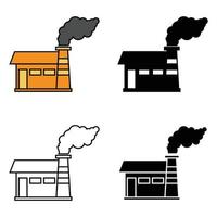 factory building, industry icon set. simple flat design on white background, vector illustration