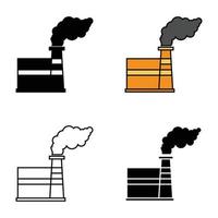 factory building, industry icon set. simple flat design on white background, vector illustration
