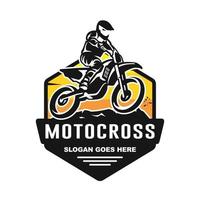 Motocross logo template design vector