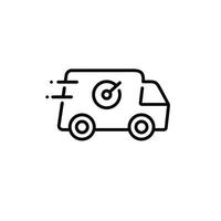 Car delivery line icon isolated on white background vector