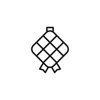 Ketupat line icon isolated on white background vector