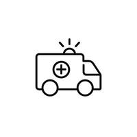 Ambulance line icon isolated on white background vector