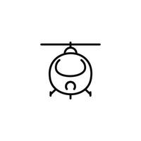 Helicopter line icon isolated on white background vector