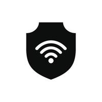 Wifi seguridad icono aislado en blanco antecedentes vector