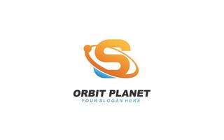 S planet logo design inspiration. Vector letter template design for brand.