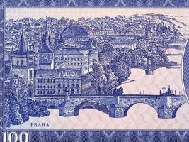 Praga - ver de el ciudad desde dinero foto
