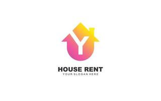 Y  real estate logo design inspiration. Vector letter template design for brand.