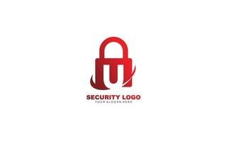 U Security logo design inspiration. Vector letter template design for brand.