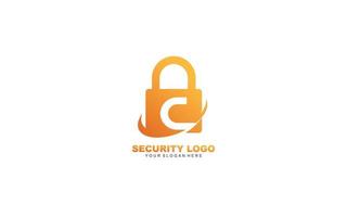 C Security logo design inspiration. Vector letter template design for brand.