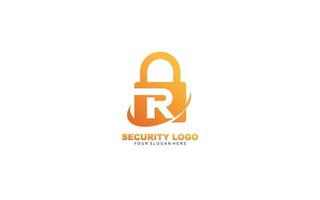 R Security logo design inspiration. Vector letter template design for brand.