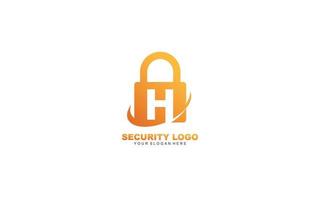 H Security logo design inspiration. Vector letter template design for brand.