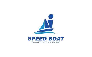 I Boat logo design inspiration. Vector letter template design for brand.