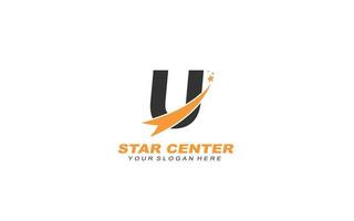 U star logo design inspiration. Vector letter template design for brand.