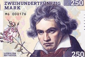 Ludwig van Beethoven a portrait from money photo