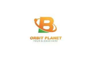 B planet logo design inspiration. Vector letter template design for brand.