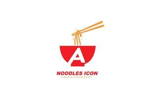 A NOODLES logo design inspiration. Vector letter template design for brand.