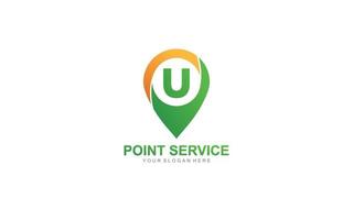 U point logo design inspiration. Vector letter template design for brand.